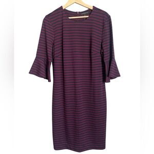 Banana Republic Factory striped dress career wear office preppy modest size 14